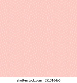 Geometric vector pink ornament with white dotted pattern. Seamless abstract background