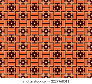 Geometric Vector Plaid Illustration Seamless Pattern, Horizontal and Vertical, Suitable for Print on surface designed for womanswear skirt, Doodle art Square Hypnotic Optic illusional art