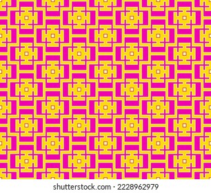 Geometric Vector Plaid Illustration Seamless Pattern, Horizontal and Vertical, Suitable for Print on surface designed for womanswear skirt, Doodle art Square Hypnotic Optic illusional art