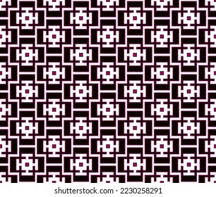 Geometric Vector Plaid Illustration Seamless Pattern, Horizontal and Vertical, Suitable for Print on surface designed for womanswear skirt, Doodle art Square Hypnotic Optic illusional art