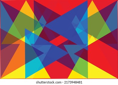 Geometric vector postcard with translucent triangles.
 Beautiful design template for cover, packaging, website, wallpaper, background.