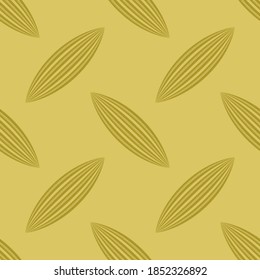 Geometric Vector Rope Seamless Pattern with Knots on Yellow Background.