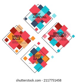 Geometric vector sale banner set