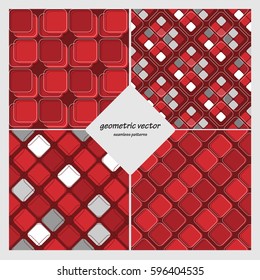 Geometric vector seamless decorative patterns set. Wrapping, tiling. Vector backgrounds collection. Graphic texture ornaments for design. Eps10