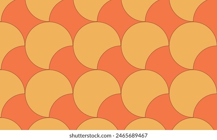 Geometric vector seamless pattern with circle shapes in pastel colors. Modern mosaic background in retro style.	
