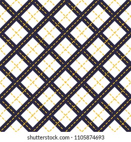 Geometric vector seamless pattern with crossed lines, abstract background. Simple minimalistic black and white design. Usable for fabric, wallpaper, wrapping, web and print.