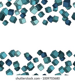 Geometric vector seamless pattern of cubes