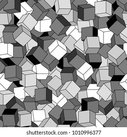 Geometric vector seamless pattern of cubes