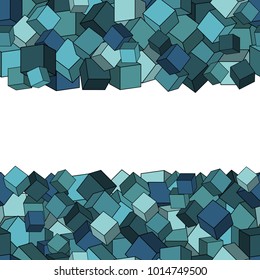 Geometric vector seamless pattern of cubes
