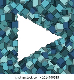 Geometric vector seamless pattern of cubes