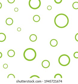 Geometric vector seamless pattern. Decorative texture with green circles and bubble.