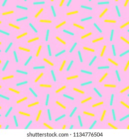 Geometric vector seamless pattern. Different shapes of thick lines. Sprinkle seamless pattern.