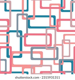 Geometric vector seamless pattern with different geometrical forms. Pastel colored simple shapes graphic seamless pattern. Abstract mosaic artwork.