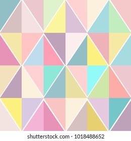 Geometric vector seamless pattern in fashion pastel colors