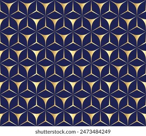 Geometrische Vektorgrafik Nahtloses Muster Gold Blau Luxus