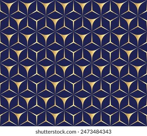 Geometric Vector Seamless Pattern Gold Blue Luxury
