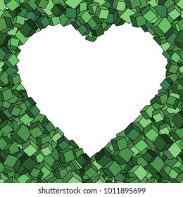 Geometric vector seamless pattern of heart of cubes