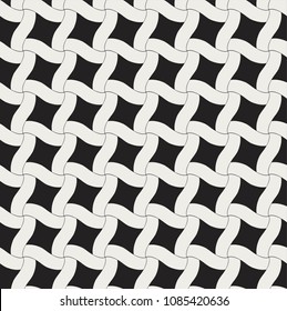 Geometric Vector Seamless Pattern. Modern braid stylish background. Wavy texture.