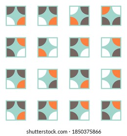 Geometric vector seamless pattern. Modern background with simple shapes in pastel colors.