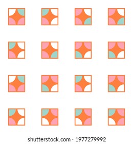Geometric vector seamless pattern. Modern background with simple shapes in pastel colors.