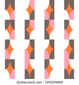 Geometric vector seamless pattern. Modern background with simple shapes in pastel colors.