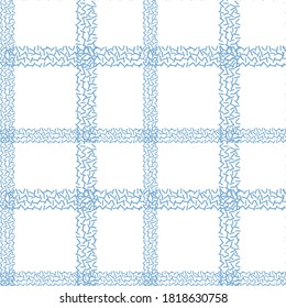 Geometric vector seamless pattern with simple shapes. Rows of lines in pastel colors on white background.