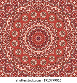 Geometric vector seamless pattern. Vintage endless symmetrical motif. Ceramic azulejo ornament. Funky square seamless background design. Decor modular pattern.