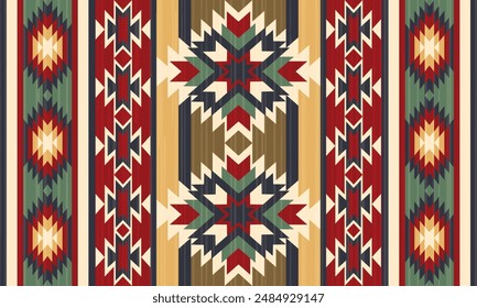 Geometric vector seamless pattern.ornament. Ethnic South Western decor style. Boho geometric ornament.blanket, rug. Woven carpet illustration