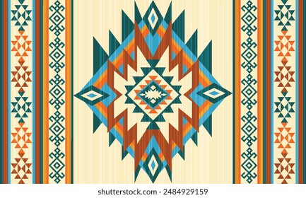 Geometric vector seamless pattern.ornament. Ethnic South Western decor style. Boho geometric ornament.blanket, rug. Woven carpet illustration