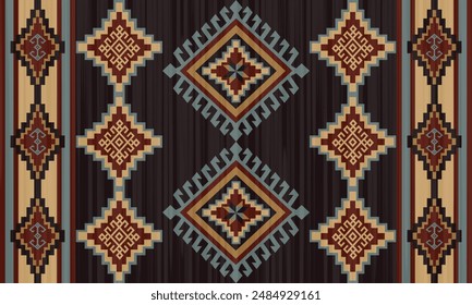 Geometric vector seamless pattern.ornament. Ethnic South Western decor style. Boho geometric ornament.blanket, rug. Woven carpet illustration