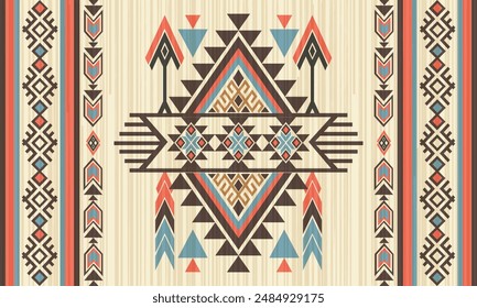 Geometric vector seamless pattern.ornament. Ethnic South Western decor style. Boho geometric ornament.blanket, rug. Woven carpet illustration