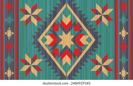 Geometric vector seamless pattern.ornament. Ethnic South Western decor style. Boho geometric ornament.blanket, rug. Woven carpet illustration
