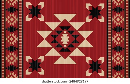 Geometric vector seamless pattern.ornament. Ethnic South Western decor style. Boho geometric ornament.blanket, rug. Woven carpet illustration