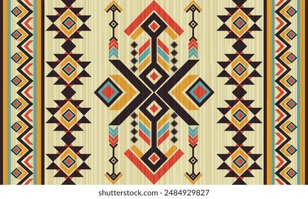 Geometric vector seamless pattern.ornament. Ethnic South Western decor style. Boho geometric ornament.blanket, rug. Woven carpet illustration
