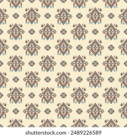 Geometric vector seamless pattern.ornament. Ethnic South Western decor style. Boho geometric ornament.blanket, rug. Woven carpet illustration