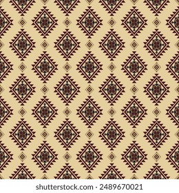 Vector geométrico sin patrón.ornamento. Estilo étnico de decoración suroccidental. Boho ornamento geométrico.manta, alfombra. Ilustración de alfombra tejida