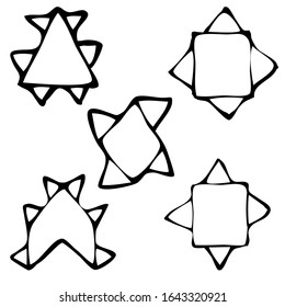 Geometric Vector set with black and white. Hipster fashion Memphis style.