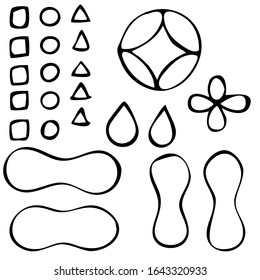 Geometric Vector set with black and white. Hipster fashion Memphis style.