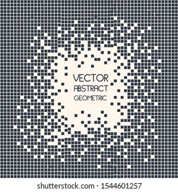 Geometric Vector Shapes Technology Abstract  Background. Minimal Style Dynamic Tech Wallpape. Dissolved filled dotted vector icon with disintegration effect.