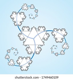 Geometric Vector shapes of triangular fractal