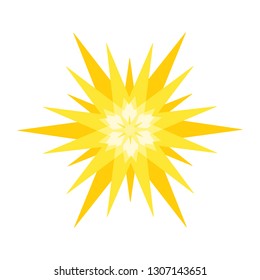 Geometric vector Sun. Isolated illustration. 
