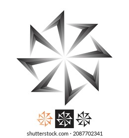 Geometric Vector Sun, Logo Icon.