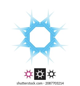 Sol vectorial geométrico, icono de logotipo.
