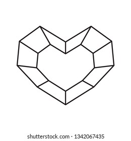 Geometric vector symbol heart shape frame with place for text. Love icon for greeting card or wedding, Valentines day, tattoo, print. Vector calligraphy illustration isolated on a white background