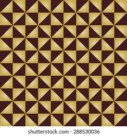 Geometric vector texture with brown and golden triangles. Seamless abstract background for wallpapers