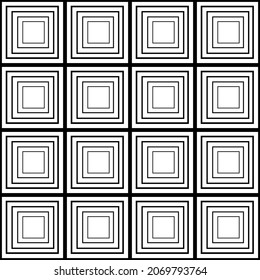 Geometric vector texture on white color background. Seamless square layer shape pattern.