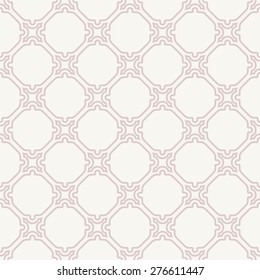 Geometric vector texture with oriental elements. Seamless pink grill for wallpapers and background