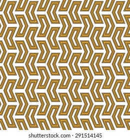 Geometric vector texture with vertical golden triangular elements. Seamless abstract background