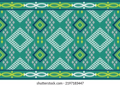 Geometric vector Traditional ikat Diamond seamless repeat pattern design Vector Image. Perfect for textile design. Illustration of ethnic, line, Handmade textile product. Using in fashion industry