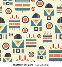 Geometric vector tribal seamless repeat pattern tile